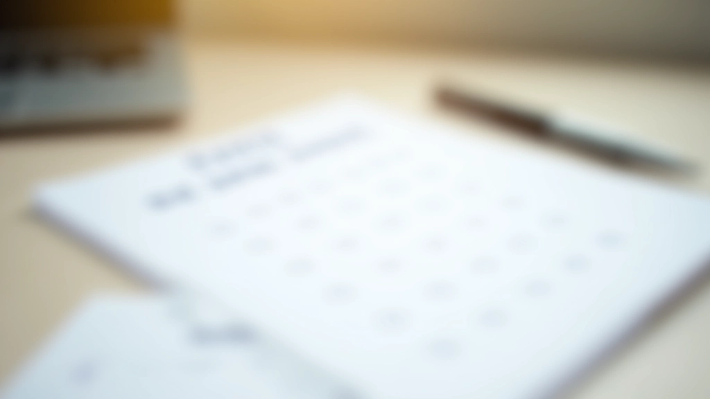 Weekly budget review calendar with checkmarks and notes on desk