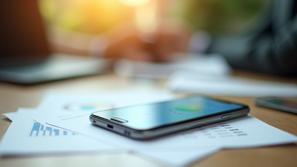 Smartphone showing banking app with automatic transfer settings and savings account balance