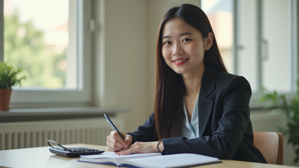 Fresh graduate reviewing financial goals and savings targets written on a notebook